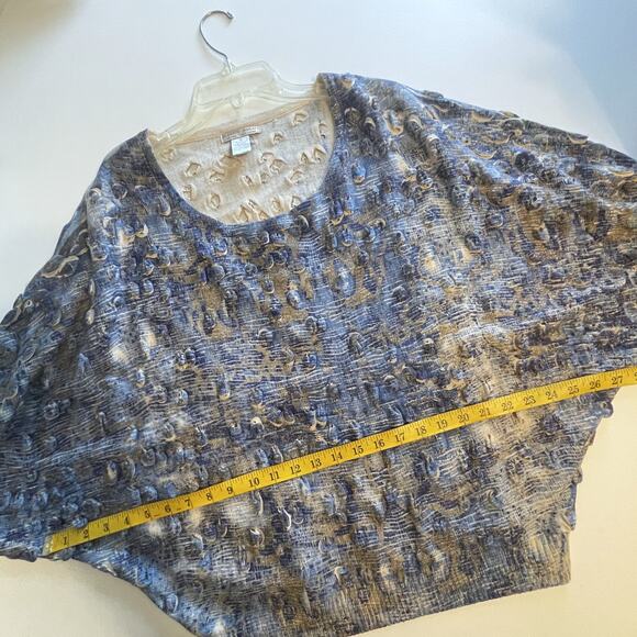 Alberto Makali 3D Sweater Womens XL Blue & Gold Dolman Sleeve Wool Blend Artsy - Picture 6 of 7